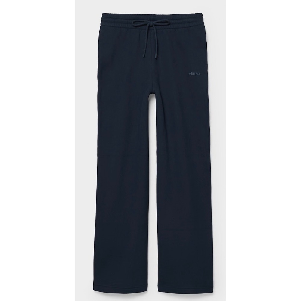 Aritzia Sweatfleece Perfect Boyfriend Fit Wide Leg Sweatpants Blue Medium Tall